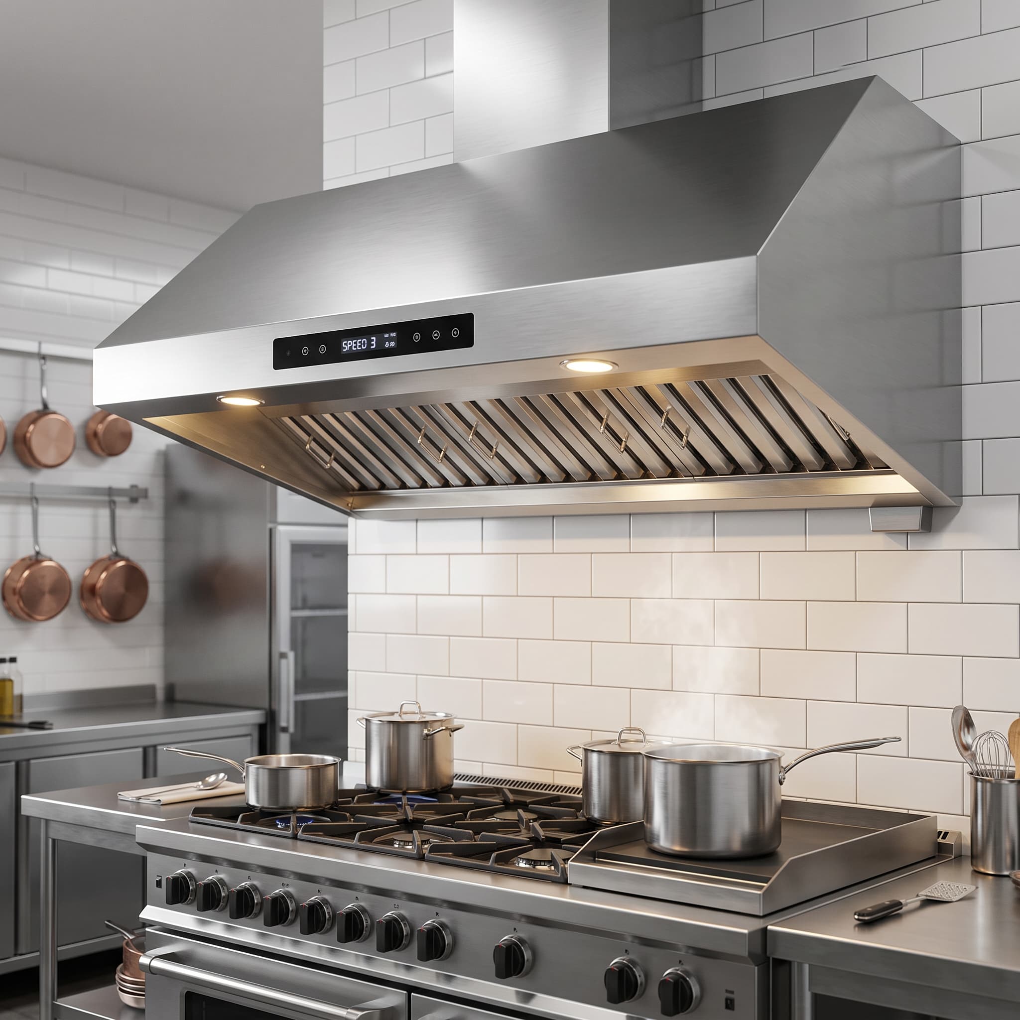 Quattro Commercial Extractor Hood | 1200mm, Motor & Remote Included – Powerful Kitchen Ventilation
