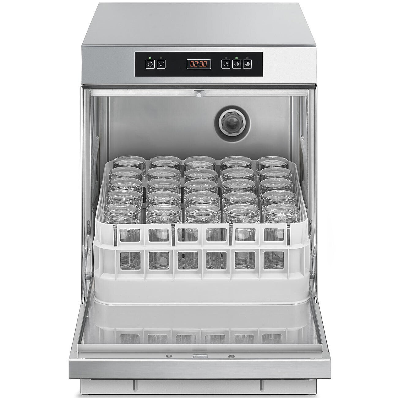 Smeg Professional Ecoline Undercounter Glasswasher with Integrated Softener 500mm Basket – SPG505SUK
