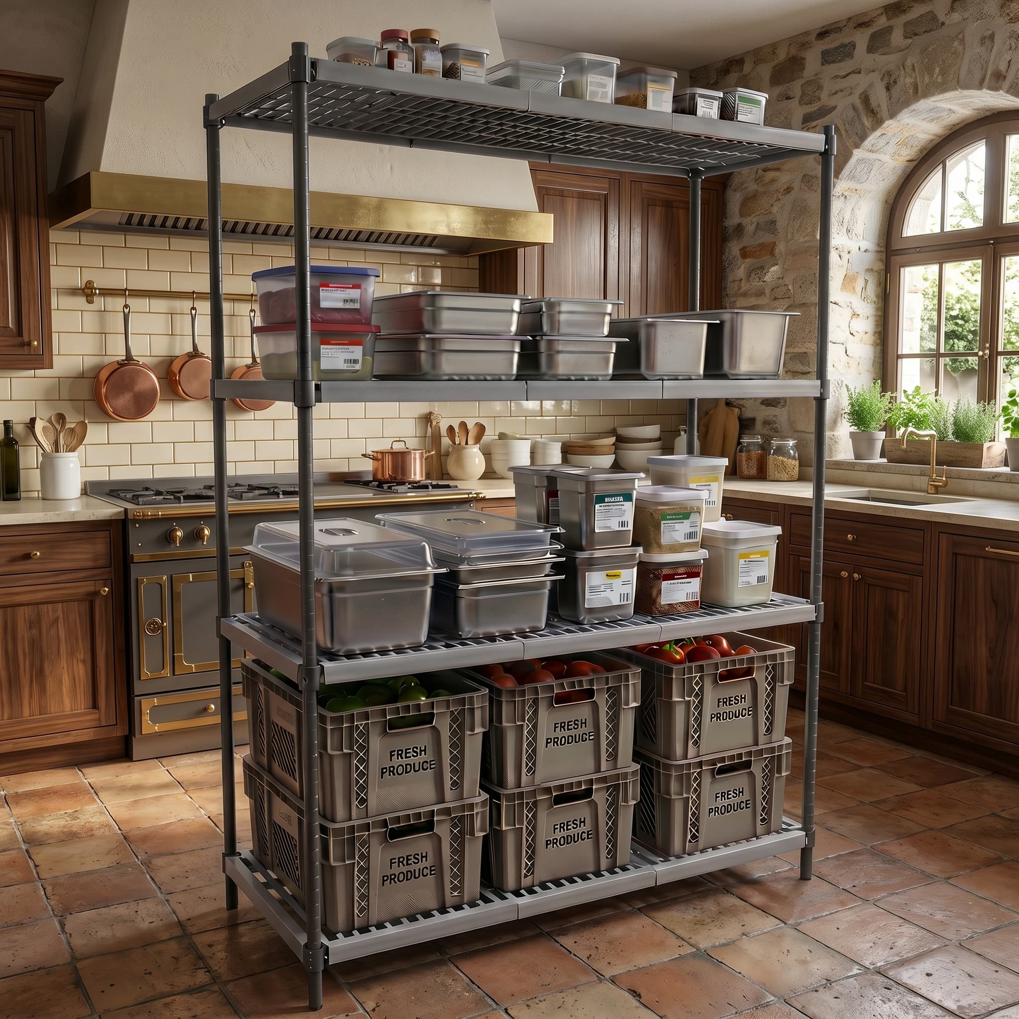 Quattro Grey Cold Room Shelving - Heavy Duty - 4 Tier - 1830mm