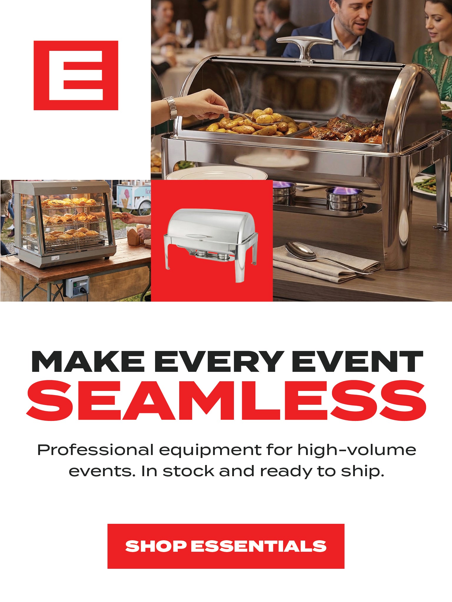 Make every event seamless. Professional equipment for high-volume events, in stock and ready to ship. Shop essentials.