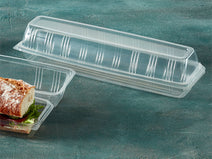 Case of 400 9" Baguette Containers Hinged Lid