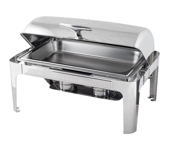 GRADE 1 - Stainless Steel Roll Top Chafing Dish Full Size 1-1 GN 9 Litre Capacity