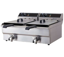 GRADED - Quattro Twin 2 x 19 Litre Tank Commercial Fryer With Drain Taps