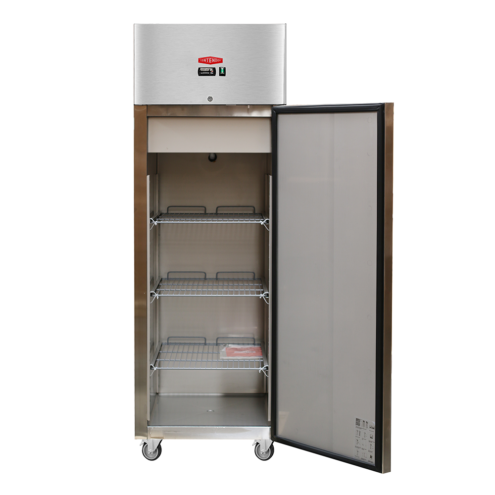 Contender 600 Litre Stainless Steel Single Door Catering Freezer with Fitted Castors