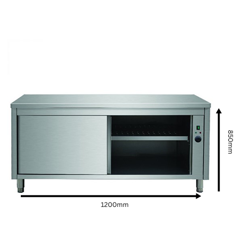 Quattro 1200mm Electric Hot Cupboard – Sliding Door Plate Warmer