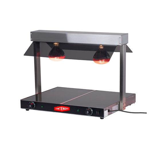 Contender Twin Lamp Heated Carvery Display – Ceramic Glass Base for Even Heat