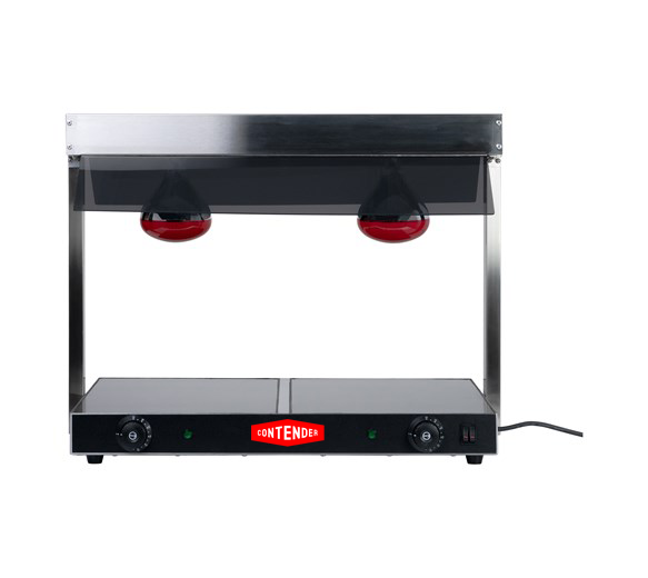 Contender Twin Lamp Heated Carvery Display – Ceramic Glass Base for Even Heat