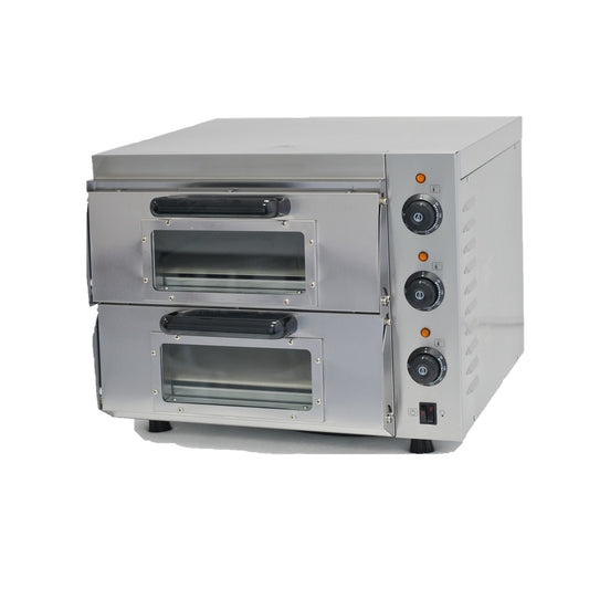 GRADE 3 - Italinox 410mm Compact Twin Deck Electric Pizza Oven. Up To 8 x 8 inch Pizzas