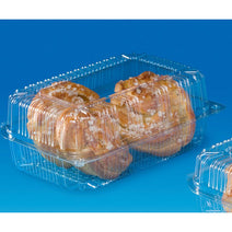Case of 320 180x120x75mm Rectangular Cake Hinged Container