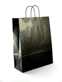 Large Black Paper Carrier Bags with twisted handles - ECatering Essentials