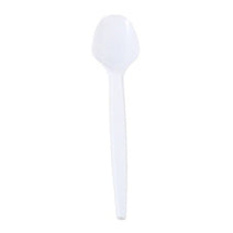 4.6 inch White Plastic Teaspoon - ECatering Essentials