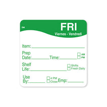 51x 51mm Friday - Shelf Life Labels - ECatering Essentials
