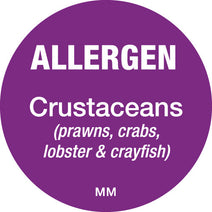 25mm Circle Purple Allergen Crustaceans Label - ECatering Essentials