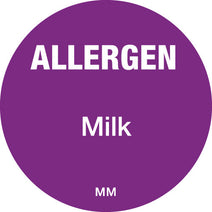 25mm Circle Purple Allergen Milk Label - ECatering Essentials