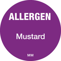 25mm Circle Purple Allergen Mustard Label - ECatering Essentials