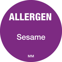 25mm Circle Purple Allergen Sesame Label - ECatering Essentials