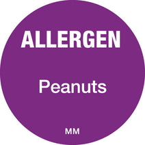25mm Circle Purple Allergen Peanuts Label - ECatering Essentials