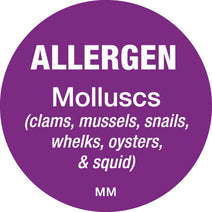 25mm Circle Purple Allergen Molluscs Label - ECatering Essentials