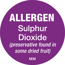 25mm Circle Purple Allergen Sulphur Dioxide Label - ECatering Essentials