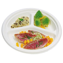 3 Compartments Round Sugarcane Plates - ECatering Essentials