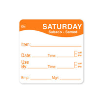 51x 51mm Saturday - Shelf Life Labels - ECatering Essentials