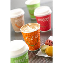 8oz Enjoy Coffee Paper Cups - ECatering Essentials
