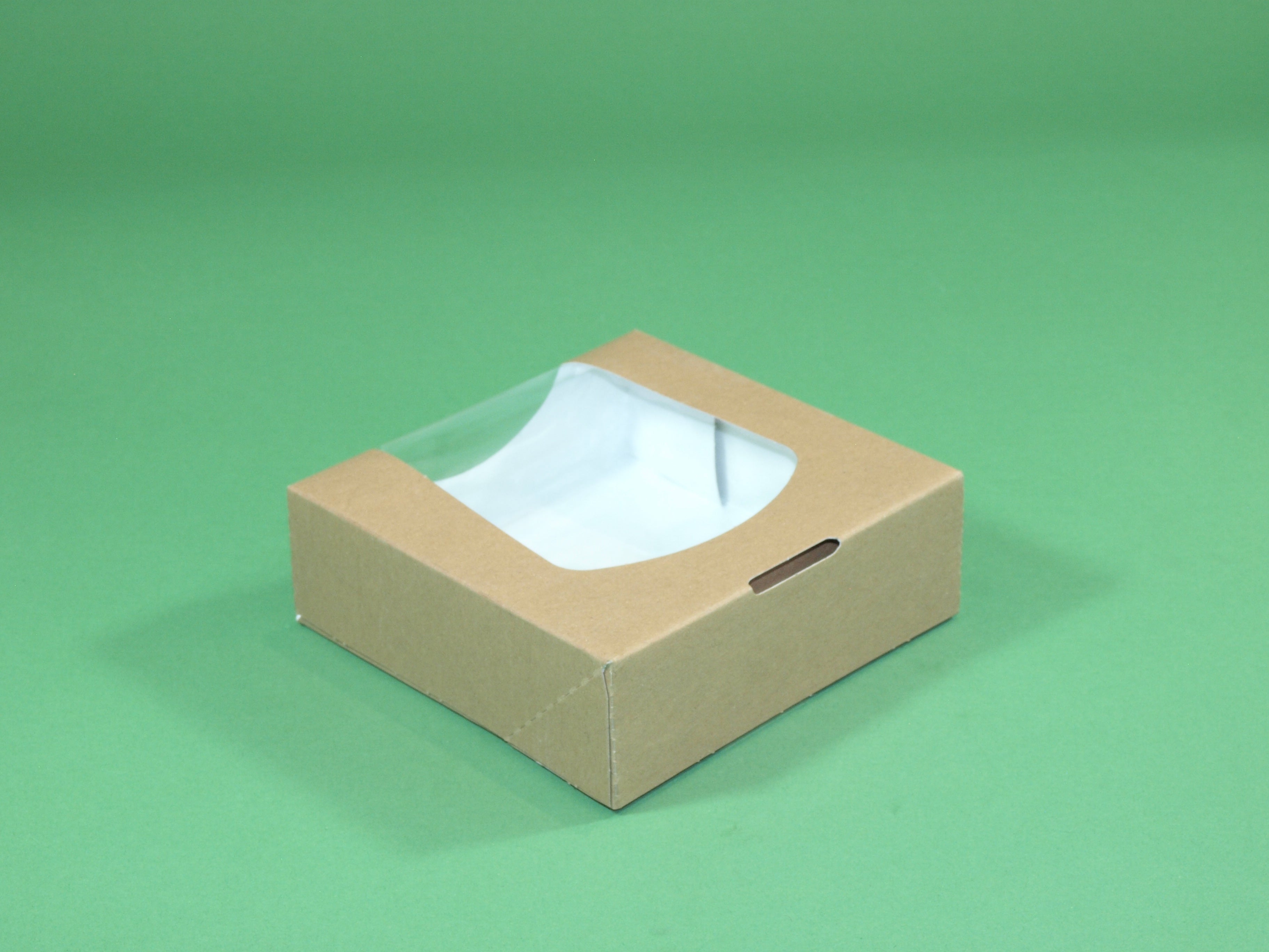 4.7" Square Kraft Cake Full Window Box - ECatering Essentials