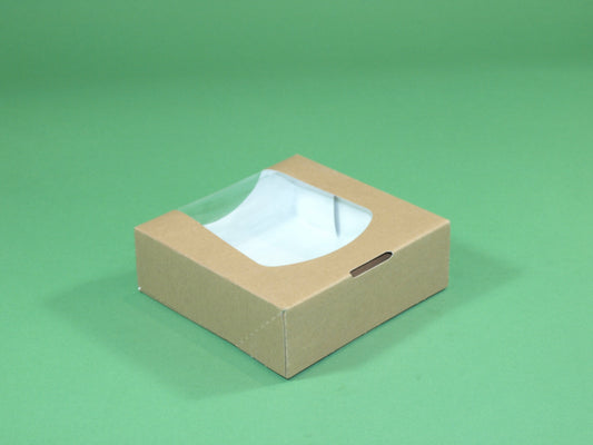 4.7" Square Kraft Cake Full Window Box - ECatering Essentials