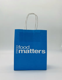 Case of 100 Small Blue Printed Bags with Twisted Handles