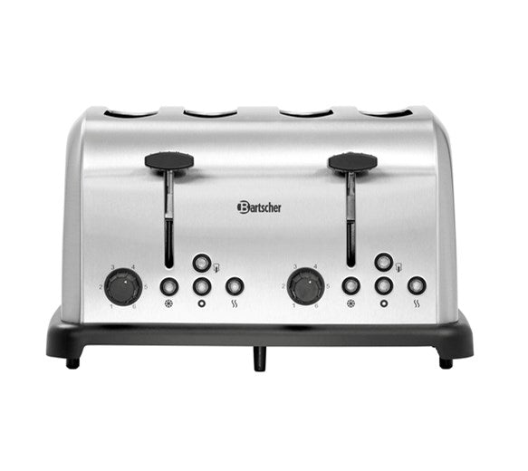 Bartscher Brushed Stainless Steel 4 Slot Semi Commercial Toaster