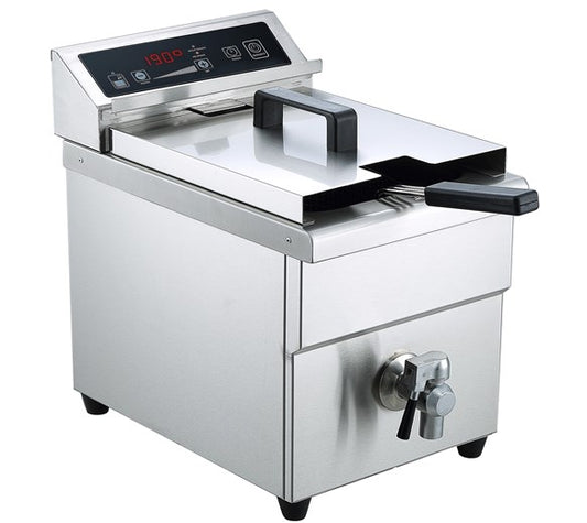 8 Litre Tank Energy Efficient Induction Fryer With Drain Tap