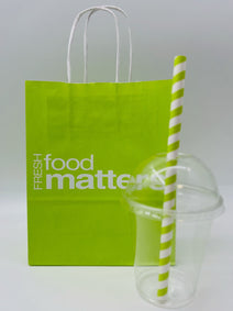 Case of 100 Green Printed Paper Bags with Twisted Handles