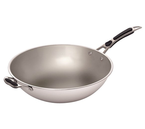 Quattro Stainless Steel Wok Pan For All Induction Wok Cookers