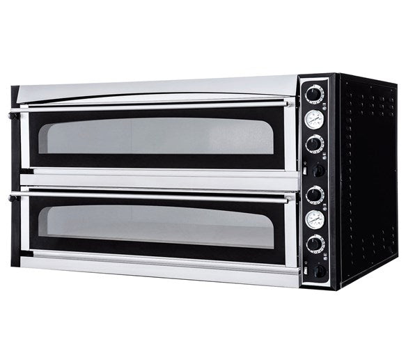 Italinox Twin Deck 3 Phase Electric Pizza Oven 18x14" Pizzas Superior XL99 Glass