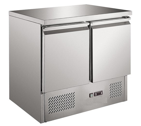 Contender 2 Door Refrigerated Prep Counter (Solid Steel Top) – Versatile Kitchen Prep & Chilled Storage