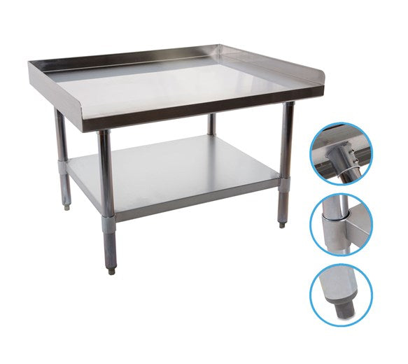 Quattro 900mm Stainless Steel Equipment Table Stand with 3 Side Turnup