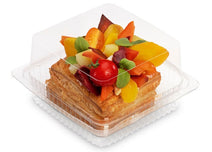 135x135x70mm Square Cake Hinged Container - ECatering Essentials