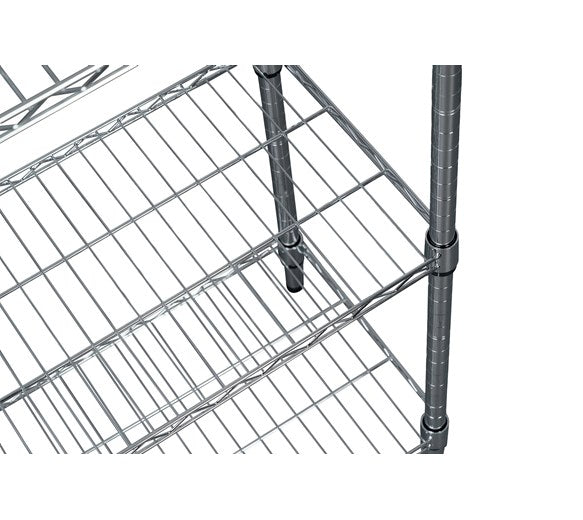 Quattro 4 Tier Metal Kitchen Racking, 760mm, Adjustable Shelves – Compact Adaptable Storage