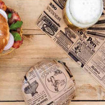 28x34cm Greaseproof Burger Wraps Paper Kraft Times - ECatering Essentials