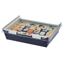 1110ml Combione Black tray with rPET Lid - ECatering Essentials