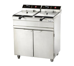 Quattro Floor Standing 2 x 16 Litre Twin Tank Electric Commercial Fryer