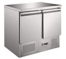Gastroline S901 2 Door Refrigerated Prep Counter with Solid Steel Top