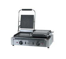 Quattro Heavy Duty Twin Contact - Panini Grill Ribbed Top - Flat Bottom Plates