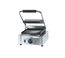 Quattro Single Panini Contact Grill Ribbed Top And Ribbed Bottom Plates