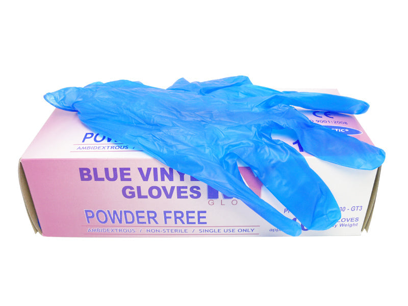 Blue Vinyl Gloves Powder Free-Medium - ECatering Essentials
