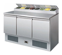 Gastroline PS300 Refrigerated Pizza Prep Counter 8 x 1/6 GN Pan Size Top