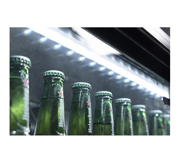 Premium Contender 216L Commercial Double Door Drinks Fridge - Sliding Doors