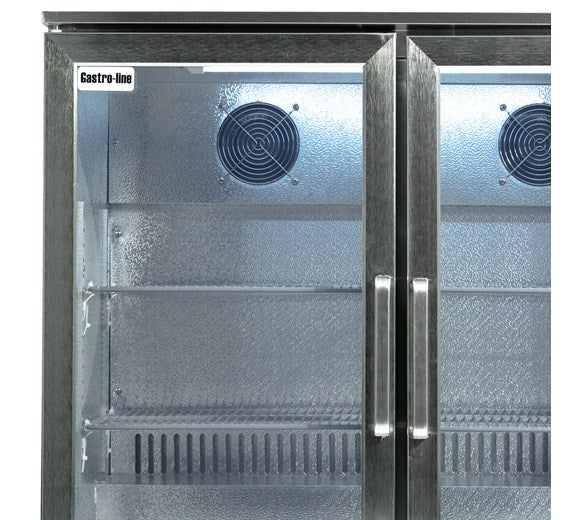Gastroline 190L Low Height Commercial Double Hinged Door Drinks Fridge
