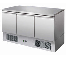 Gastroline Refrigerated Prep Counter 3 Door Stainless Steel Top