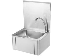 Italinox 400mm Knee Operated Stainless Steel Handwash Sink With Tap & Splashback